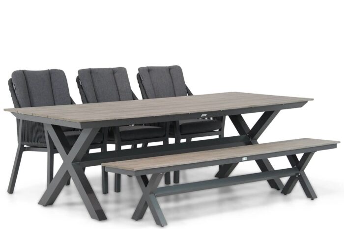 Lifestyle Garden Furniture Verona/Forest 240 cm dining tuinset 5-delig – Grijs-antraciet