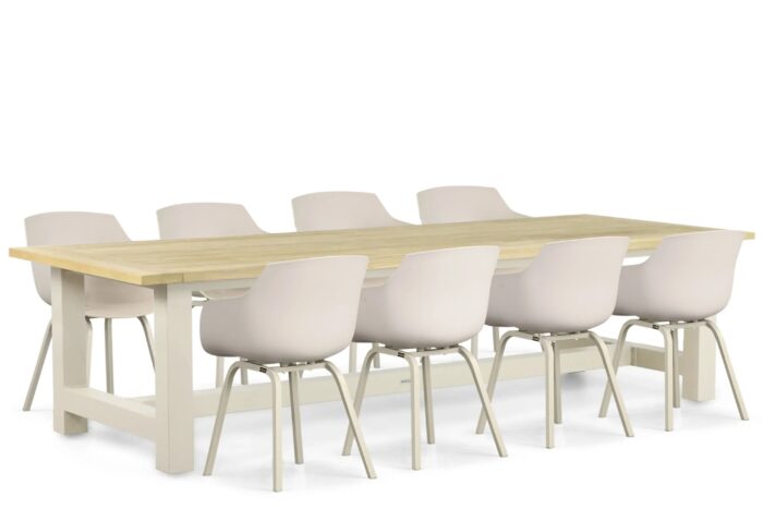 Lifestyle Garden Furniture Salina/San Francisco 300 cm dining tuinset 9-delig – Taupe-naturel-bruin