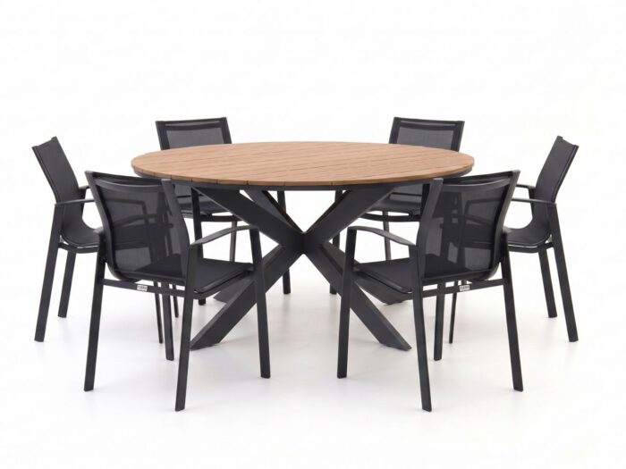 Forza Furniture Altea/Fidenza ø149cm dining tuinset 7-delig stapelbaar