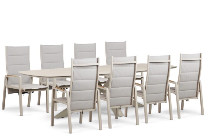 Lifestyle Garden Furniture Essence/Voyage 300x120 cm dining tuinset 9-delig - Taupe-naturel-bruin