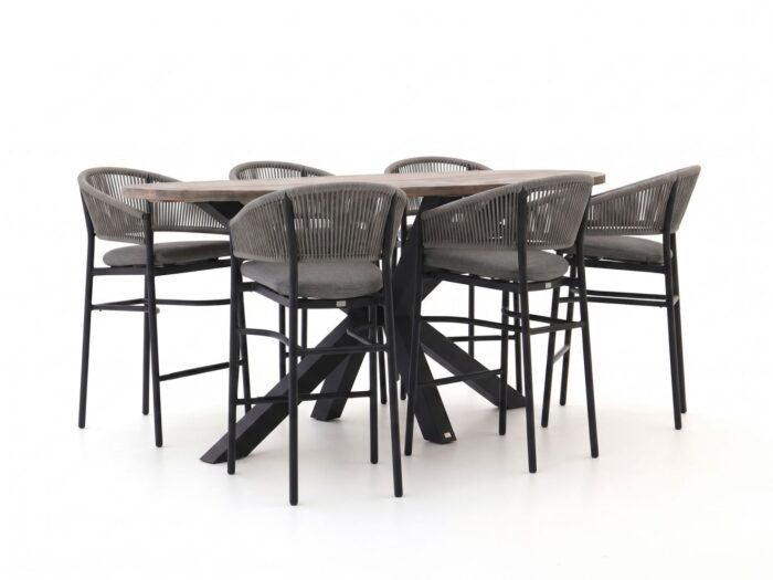Bellagio tuinmeubelen Bellagio Panaro/ROUGH-Y Ellips 240cm barset 7-delig Laagste prijsgarantie! – Grijs