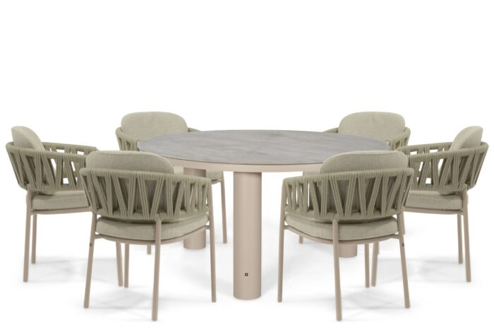 4 Seasons Outdoor Calma/Arancia 150 cm dining tuinset 7-delig – Zand/Beige