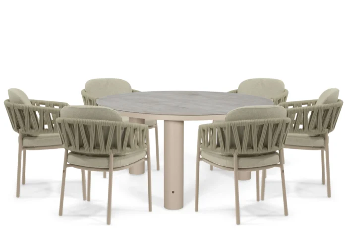 4 Seasons Outdoor Calma/Arancia 150 cm dining tuinset 7-delig - Zand/Beige