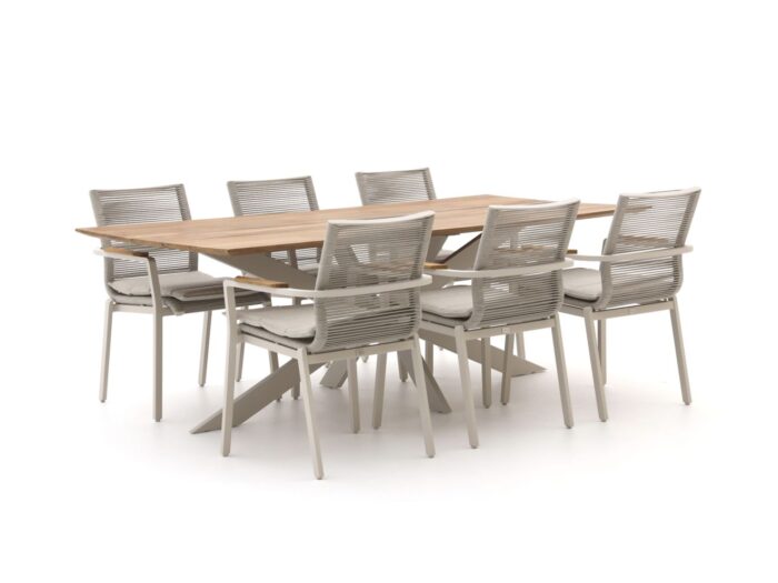 Bellagio tuinmeubelen Bellagio Marudo/Furato 220cm dining tuinset 7-delig stapelbaar Laagste prijsgarantie! – Bruin