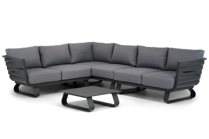 Santika Furniture Sovita hoek loungeset 5-delig - Grijs-antraciet