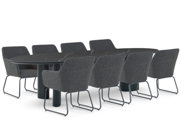 Lifestyle Garden Furniture Lugo/Weave 300 cm dining tuinset 9-delig – Grijs-antraciet