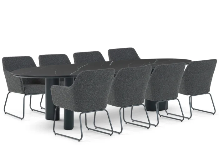 Lifestyle Garden Furniture Lugo/Weave 300 cm dining tuinset 9-delig - Grijs-antraciet
