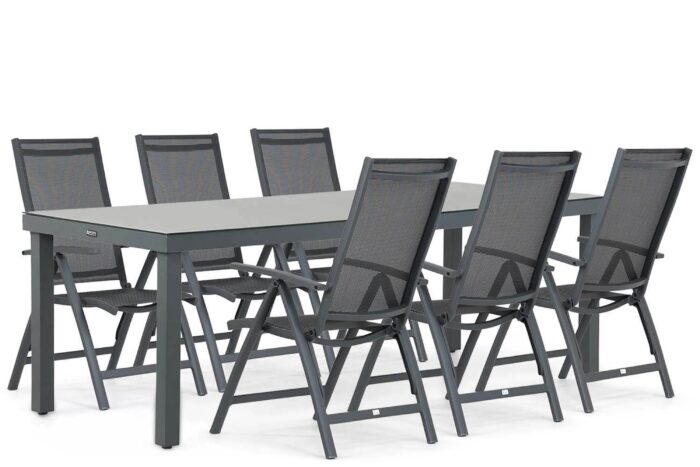 Presto Vasto/Porto 220 cm dining tuinset 7-delig – Grijs-antraciet