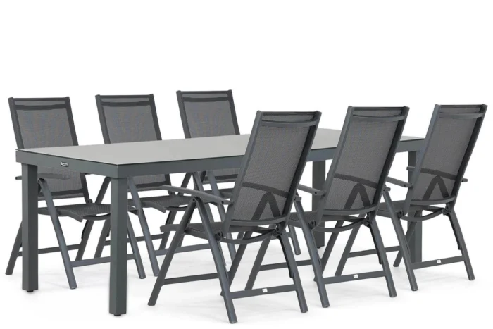 Presto Vasto/Porto 220 cm dining tuinset 7-delig - Grijs-antraciet