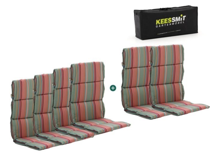 Kees Smit Collectie Madison Fiber hoog tuinkussen set van 6 Laagste prijsgarantie! – Grijs