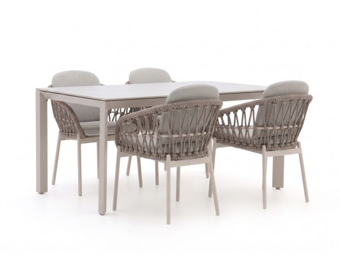 Bellagio tuinmeubelen Cupello/Sestino 160cm dining tuinset 5-delig – Bruin
