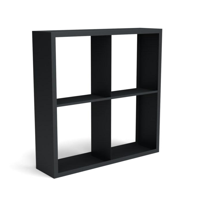 Geroba Beltza zwarte houtopslag onderverdeling 4 vakken 1500x385x1500 mm – zwart
