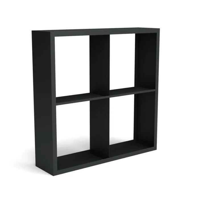 Geroba Beltza zwarte houtopslag onderverdeling 4 vakken 1500x385x1500 mm - zwart