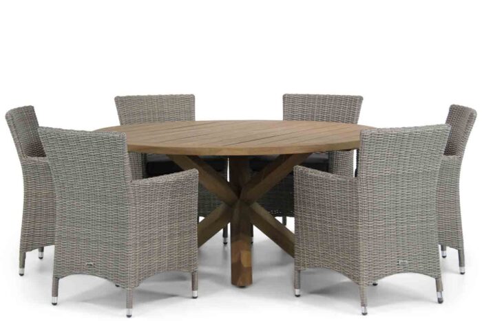 Garden Collections Dublin/Sand City 160 cm dining tuinset 7-delig – Grijs-antraciet