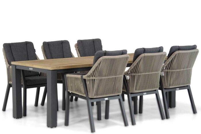 Lifestyle Garden Furniture Verona/Veneto 230 cm dining tuinset 7-delig – Taupe-naturel-bruin