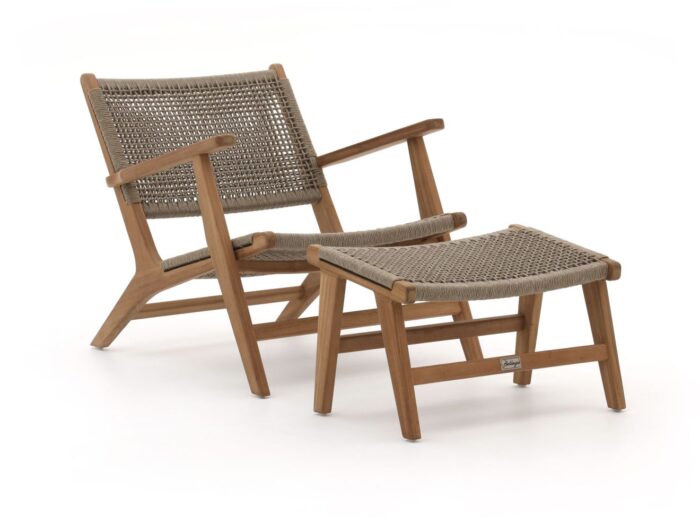 Bellagio tuinmeubelen Bellagio Elcito lounge tuinstoel met voetenbank Laagste prijsgarantie! – Bruin