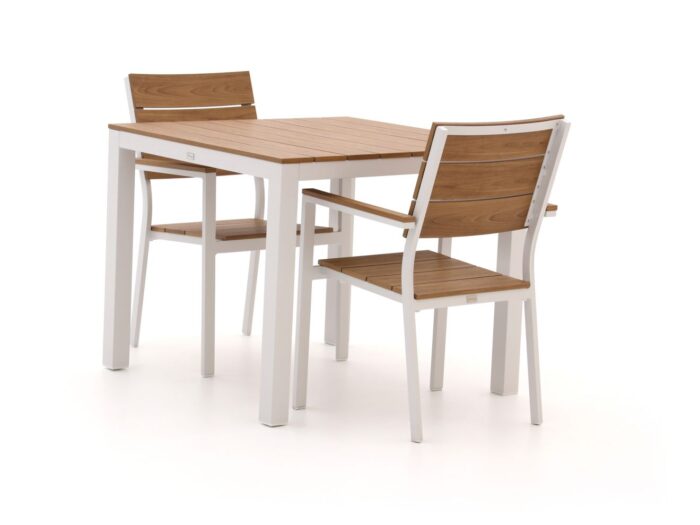 Bellagio tuinmeubelen Fidenza 90cm dining tuinset 3-delig stapelbaar – Wit
