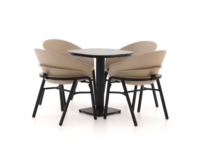 Hartman tuinmeubelen Tubb dining tuinset 70cm 5-delig verstelbaar – Taupe