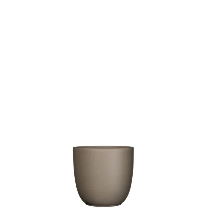 Mica decorations Bloempot Pot rond es/10.5 tusca 11 x 12 cm taupe mat Mica - wit