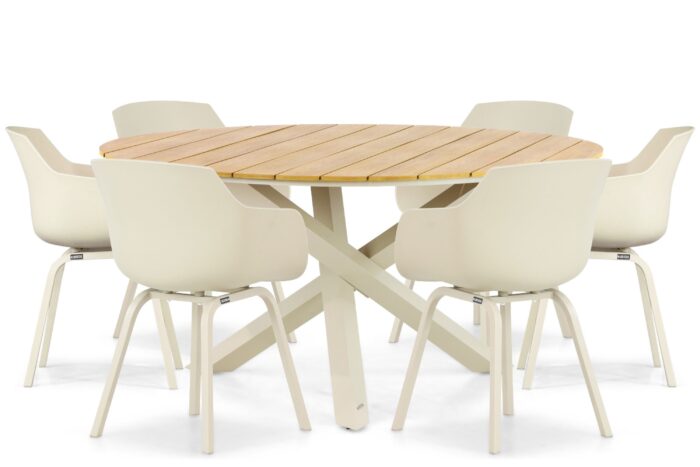 Lifestyle Garden Furniture Salina/Ancona 150 cm dining tuinset 7-delig – Grijs-antraciet