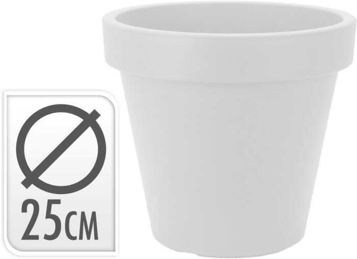 Nampook Bloempot EK Rond 25xx25x22 cm Wit
