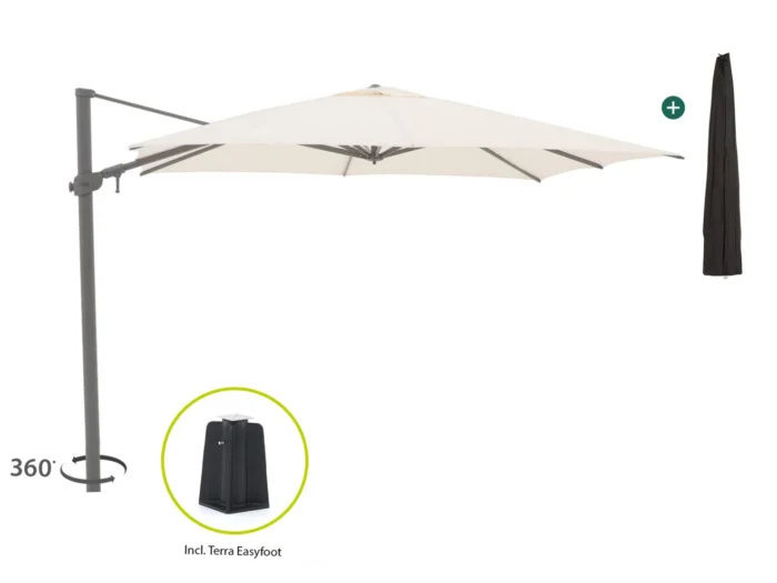Shadowline Austin zweefparasol 300x300cm - Wit