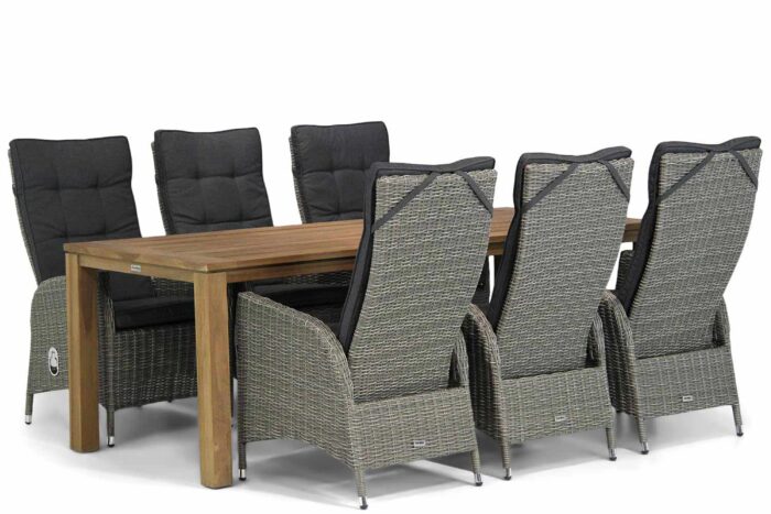 Garden Collections Lincoln/Bristol 220 cm dining tuinset 7-delig – Grijs-antraciet
