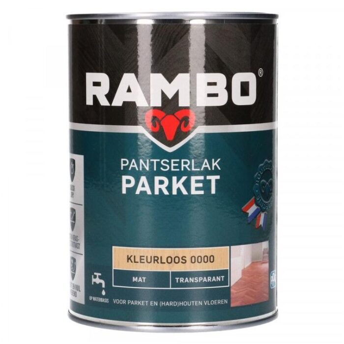 Rambo Pantserlak parket mat 1,25l – transparant