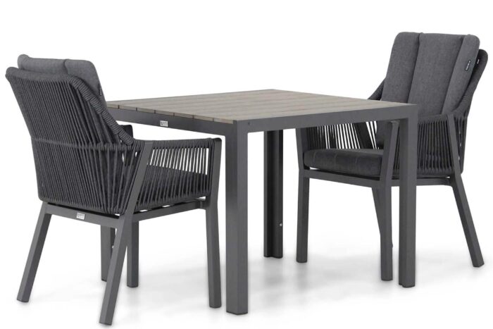 Lifestyle Garden Furniture Verona/Young 92 cm dining tuinset 3-delig – Grijs-antraciet