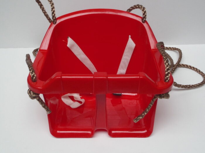 Hermic Baby schommelzitje in kunststof 32x32x26 cm pp-touw rood