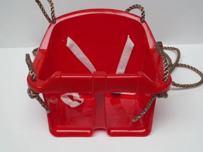 Hermic Baby schommelzitje in kunststof 32x32x26 cm pp-touw rood