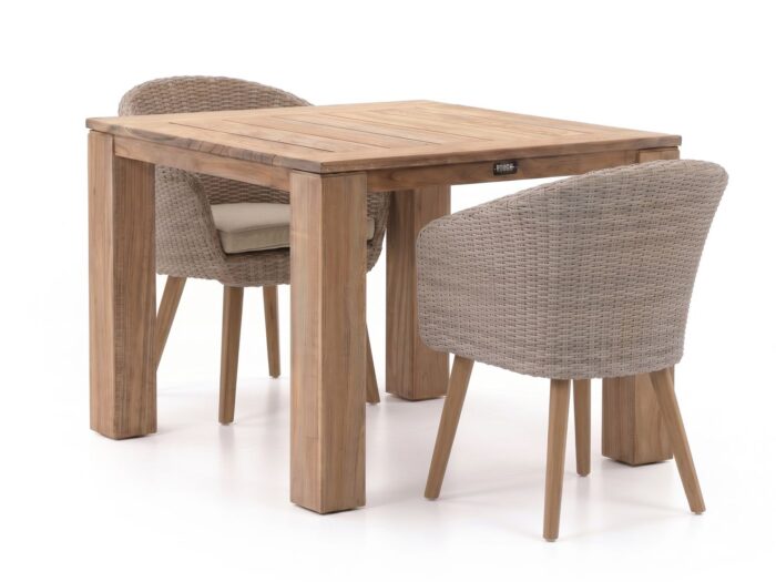 Intenso Furniture Intenso Tropea/ROUGH-X 100cm dining tuinset 3-delig Laagste prijsgarantie! – Bruin