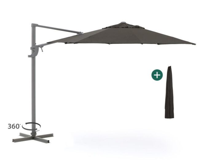 Shadowline Francisco zweefparasol ø 330cm Laagste prijsgarantie! – Zwart