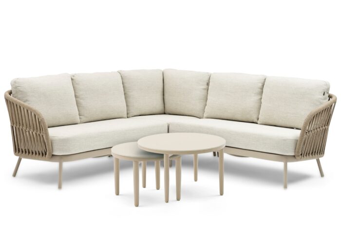 Coco Elara/Ibiza 50/70 cm hoek loungeset 5-delig – Taupe-naturel-bruin