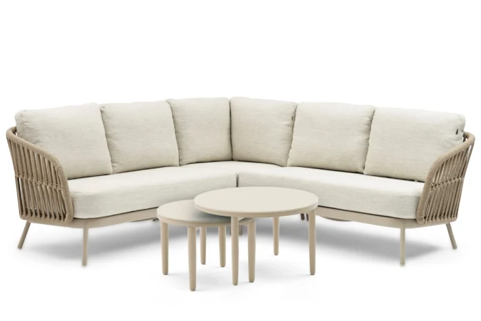 Coco Elara/Ibiza 50/70 cm hoek loungeset 5-delig - Taupe-naturel-bruin