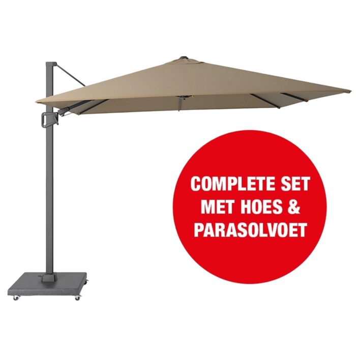 Buitengewoon de boet Halifax Zweefparasol Set 300×300 cm Taupe
