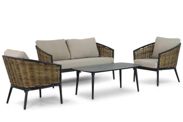 Lifestyle Garden Furniture Nice stoel-bank loungeset 4-delig - Grijs-antraciet