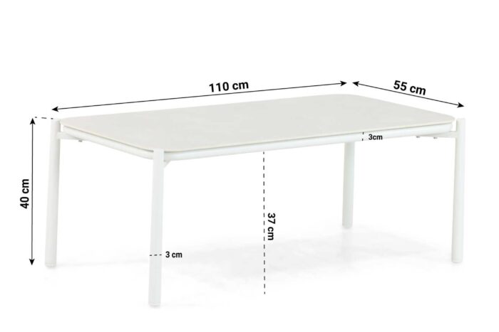 Presto Lunaro loungetafel 110 x 55 cm – Wit