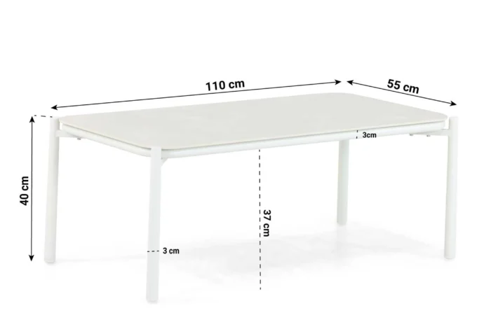 Presto Lunaro loungetafel 110 x 55 cm - Wit