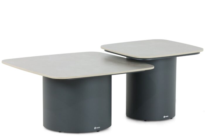 Coco Ronda lounge tafelset 50 cm + 70 cm – Grijs-antraciet