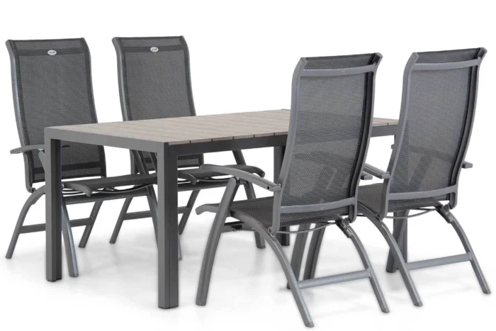Hartman Summerland/Young 155 cm dining tuinset 5-delig - Grijs-antraciet