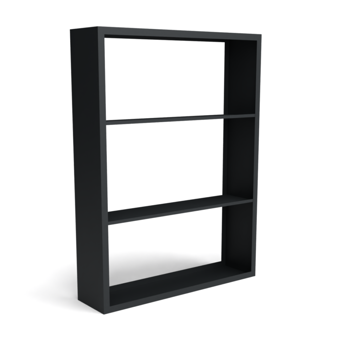 Geroba Beltza zwarte houtopslag onderverdeling 3 vakken 1500x385x2000 mm – zwart
