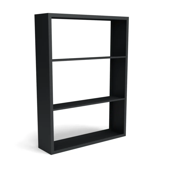Geroba Beltza zwarte houtopslag onderverdeling 3 vakken 1500x385x2000 mm - zwart