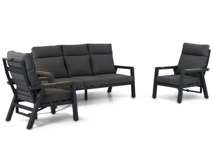 Lifestyle Garden Furniture Marseille stoel-bank loungeset 3-delig – Grijs-antraciet