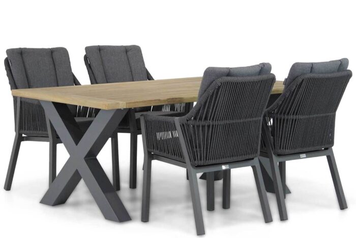 Lifestyle Garden Furniture Verona/Cardiff 180 cm dining tuinset 5-delig – Grijs-antraciet