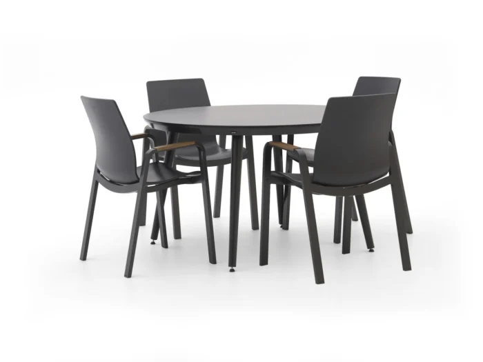 Hartman tuinmeubelen Flow/Sophie Studio ø128cm dining tuinset 5-delig - Grijs
