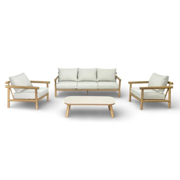 BUITEN living Tivoli stoel-bank loungeset | aluminium + sintered stone | beige | 4-delig