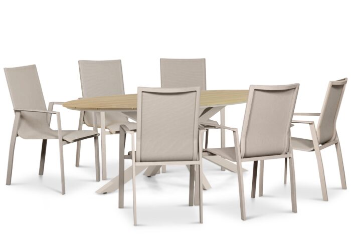 Lifestyle Garden Furniture Ultimate/Matara 220×115 cm dining tuinset 7-delig – Zand/Beige