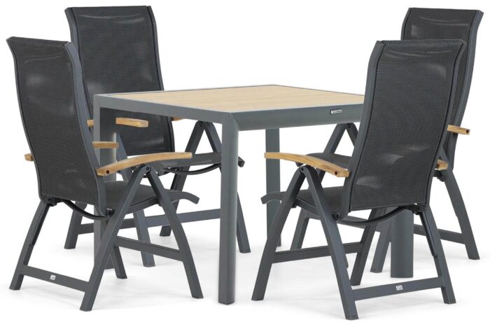 Presto Tarenta/Borello 100 cm dining tuinset 5-delig – Grijs-antraciet