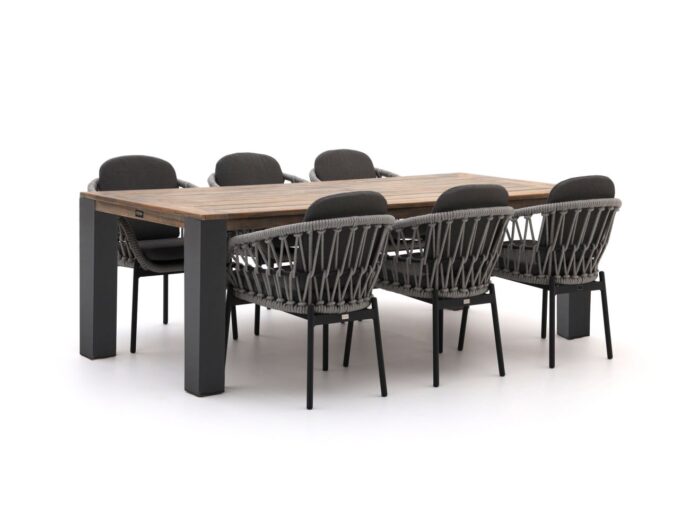 Bellagio tuinmeubelen Bellagio Cupello/ROUGH-X 240cm dining tuinset 7-delig Laagste prijsgarantie! – Grijs